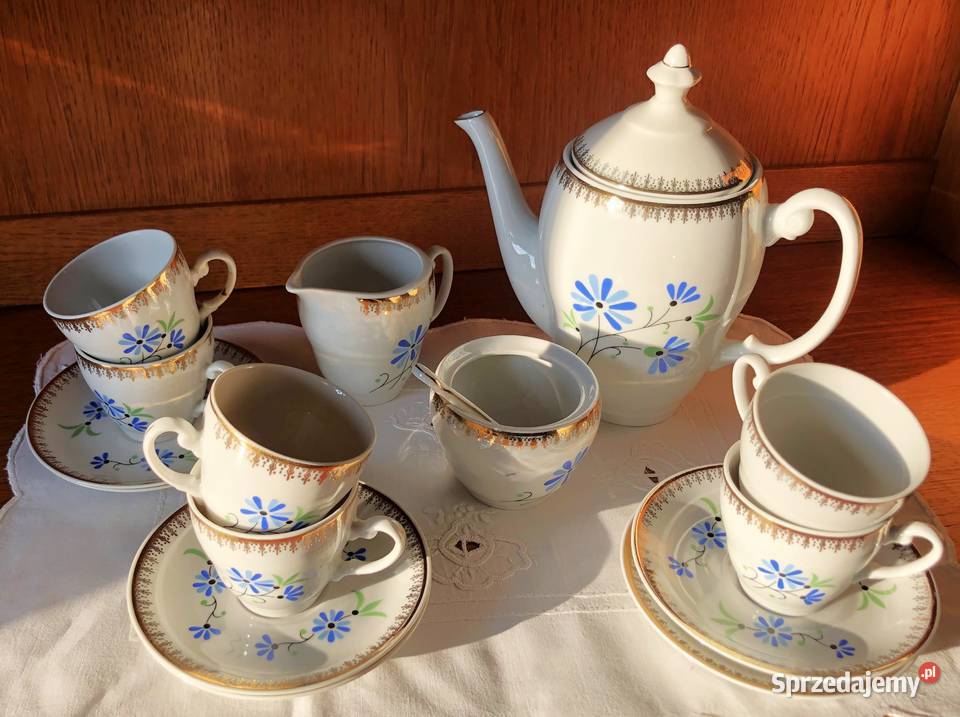 Serwis kawowy na 6 osób porcelana Włocławek PRL Porcelana i szkło Myślachowice