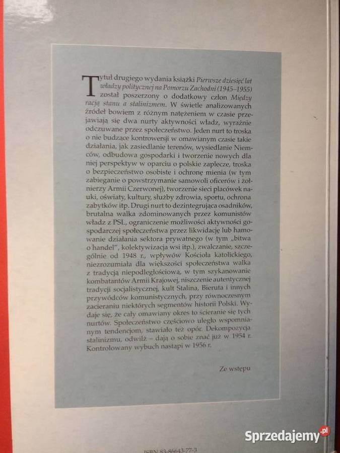 2987 Między Racją Stanu A Stalinizmem Szczecin sprzedam
