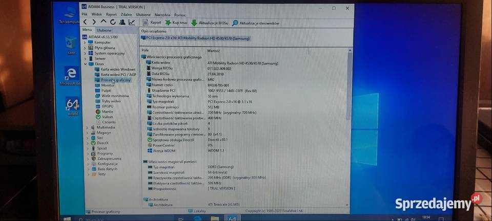 Samsung R540 i3 2x22700 4GB 320GB WIN10 Przekątna ekranu 15.6 Włocławek