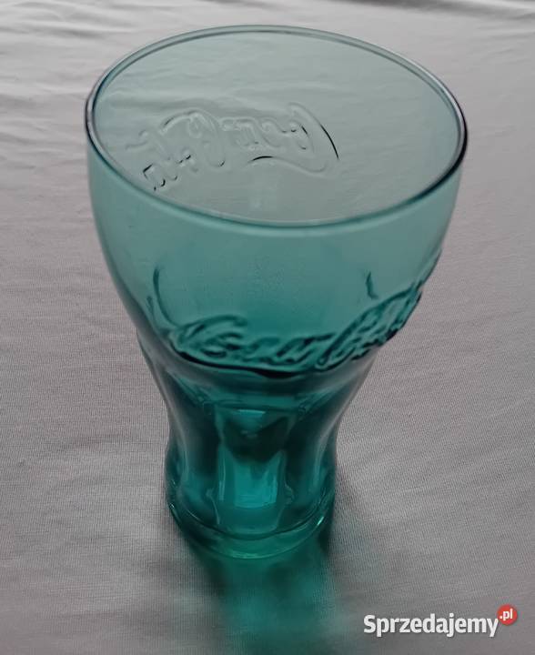 Kolekcjonerska turkusowa szklanka Coca Cola Koźminek