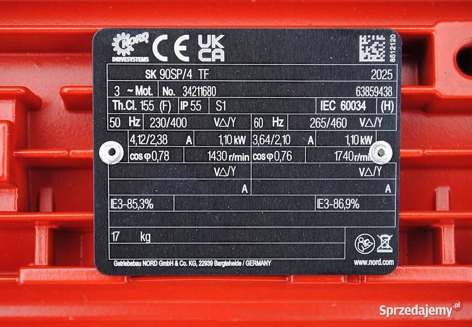 Motoreduktor kołnierzowy 11kw 60obrmin lubuskie Kargowa