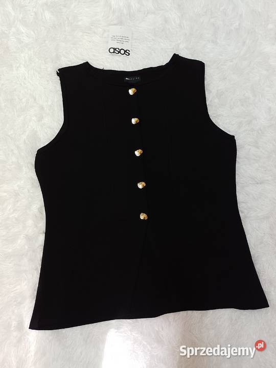 4446 ASOS DesignCzarna dzianinowa kamizelka Kraków