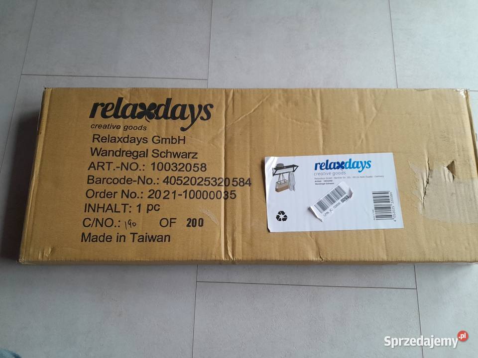 Wieszak wiszący półka metalowa czarna Relaxdays Dąbrowa Górnicza