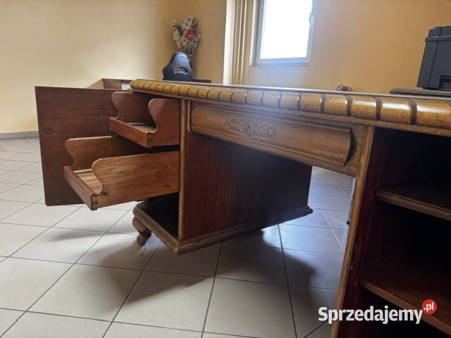 Biurko dębowe stan b duże antyk Pustków-Osiedle