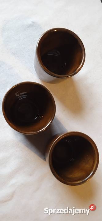 Ceramiczne szkliwione kubeczki Pruszków PRL Antyki, Sztuka, Kolekcje Koźminek