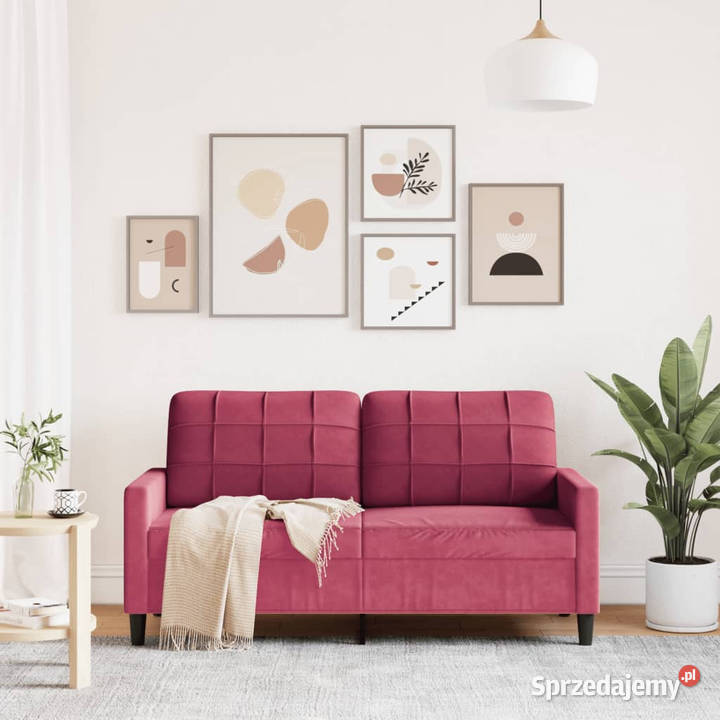 Sofa 2osobowa winna czerwień 140 tapicerowana Warszawa sprzedam