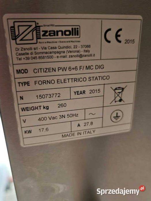Włoski piec do pizzy Zanolli Citizen PW 66 12 Góra