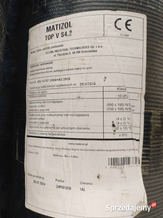 Papa termozgrzewalna Metizol TOP V S42 rolki