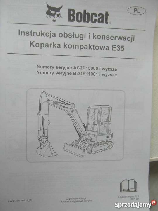 instrukcja obslugi dtr koparka bobcat e35 i inne Szczecin sprzedam
