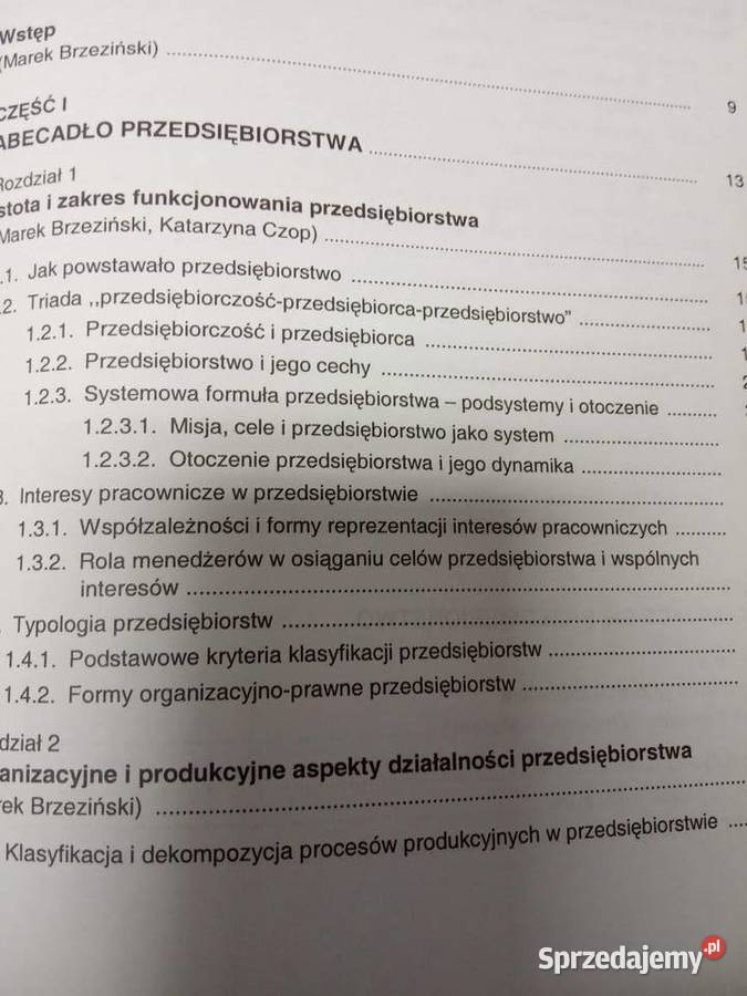 Wprowadzenie do nauki o przedsiębiorstwie mazowieckie