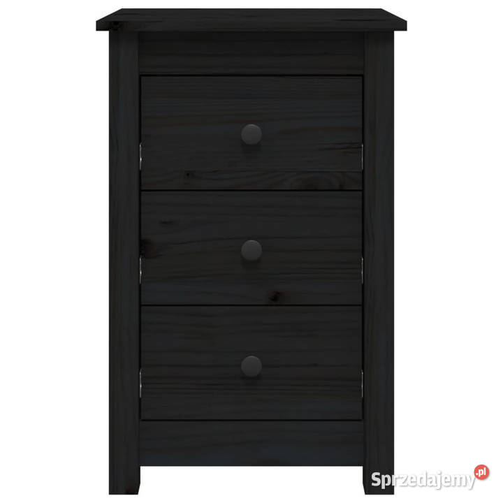 Szafki nocne 2 czarny 40x35x615 lite drewno mazowieckie
