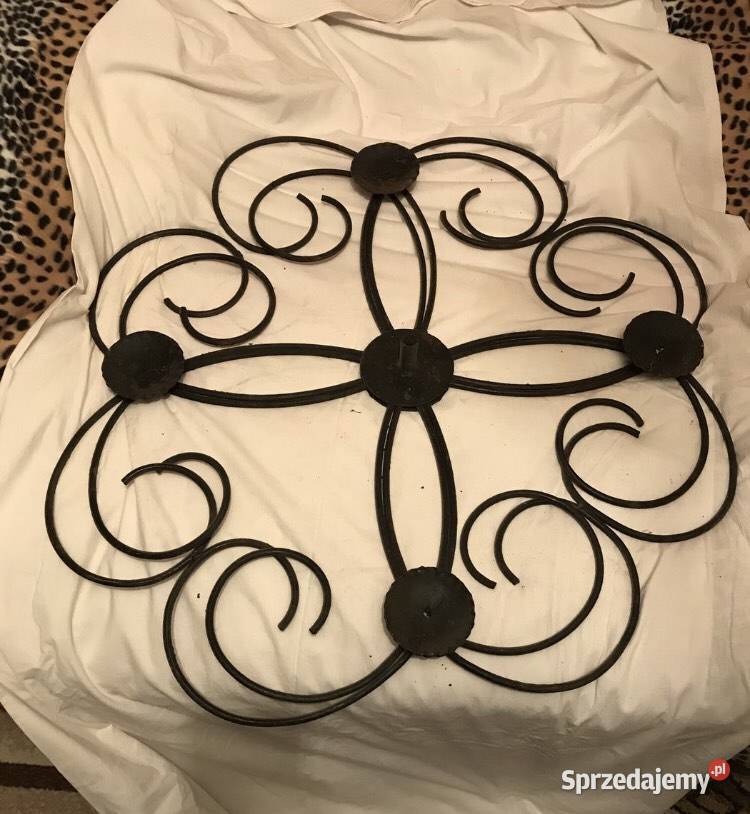 Stary kuty żyrandol rękodzieło metaloplastyka Warszawa