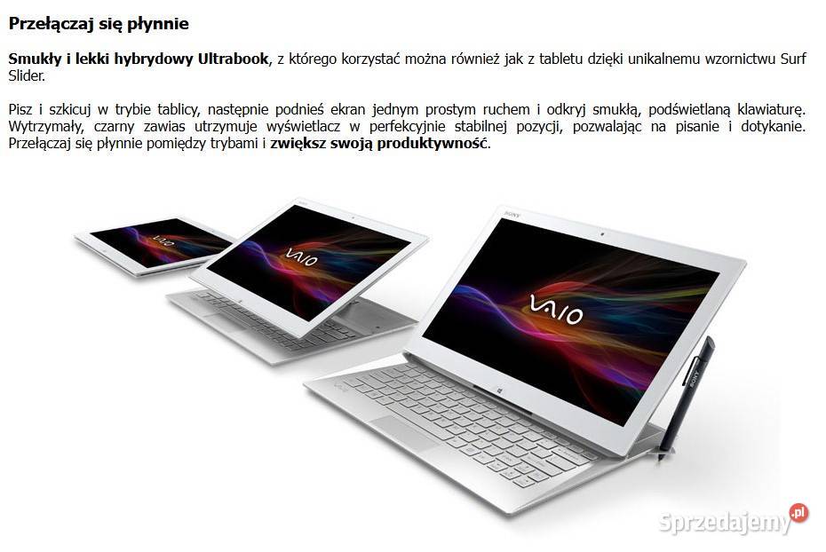 Sony VAIO Duo 13 i54200 4GB 128 SSD Elektronika mazowieckie