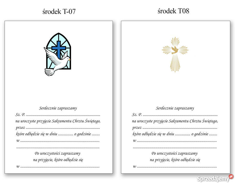 ZAPROSZENIA na Chrzest Święty na Chrzciny 18 śląskie Dąbrowa Górnicza sprzedam
