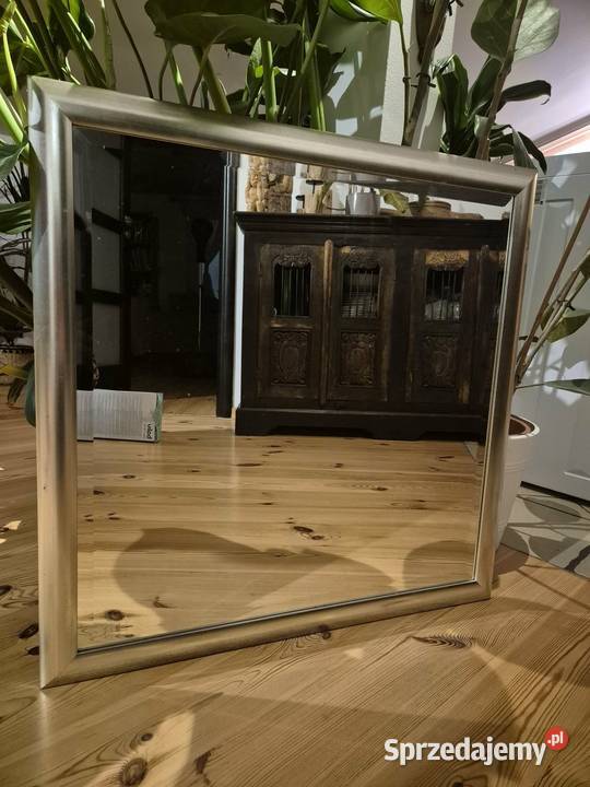 lustro kwadratowe w złotej postarzanej ramie Warszawa