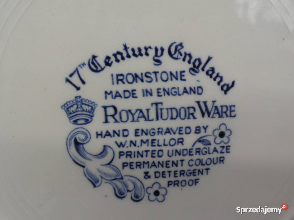 Angielski Talerz Kolekcjonerski Royal Tudor Ware Porcelana i szkło Raszków