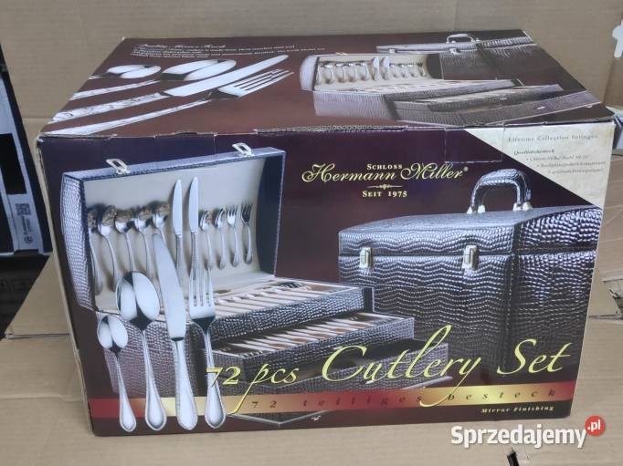 Sztućce lux Hermann Miller w kufrze 72 el połysk Łódź sprzedam