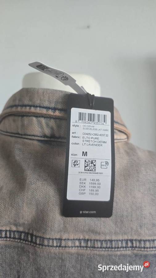 Kamizelka jeansowa firmy G Star Raw Nowa z metką Pozostałe Będzin sprzedam