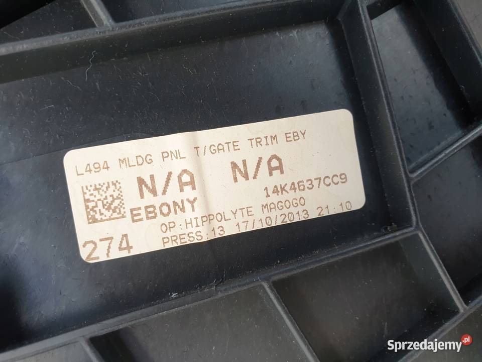 Range Rover Sport II L494 OSŁONA TYLNEJ KLAPY osobowe Rolety bagażnika lubelskie Chełm