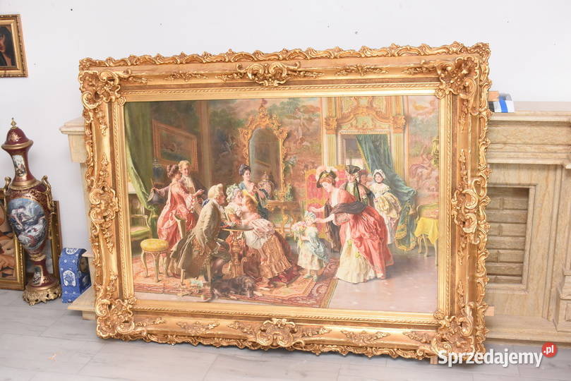 Obraz Olejny Arystokracja Obraz w Bogatej Złotej Kraków sprzedam