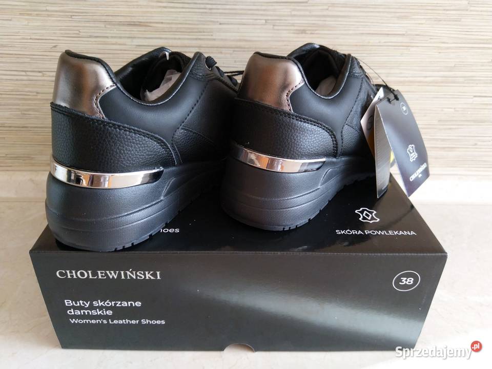 NOWE Damskie buty skórzane sznurowane wiązane 25cm Zabrze