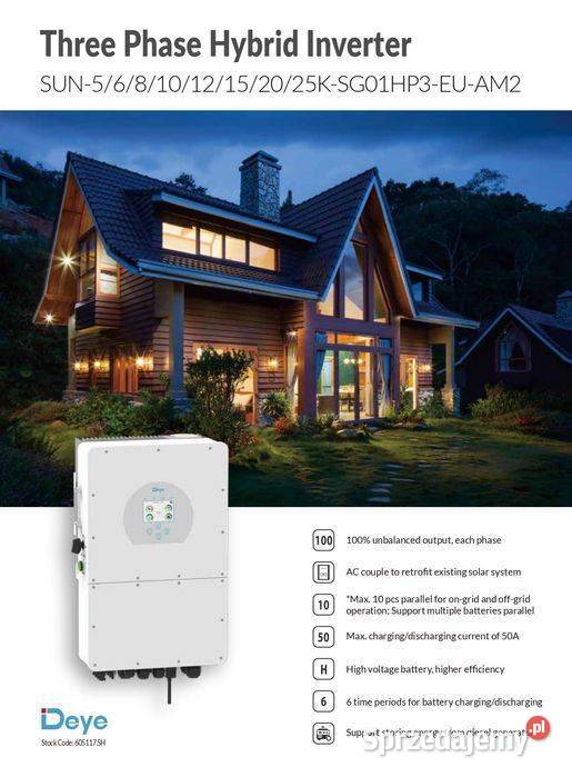 DEYE Falownik hybrydowy 15kW SG01HP3 3fazowy