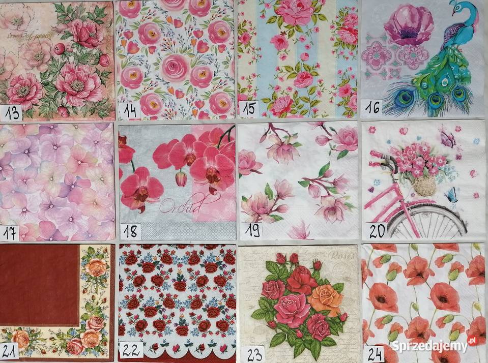 Serwetki decoupage kwiaty liście NOWE WZORY Laskowiec