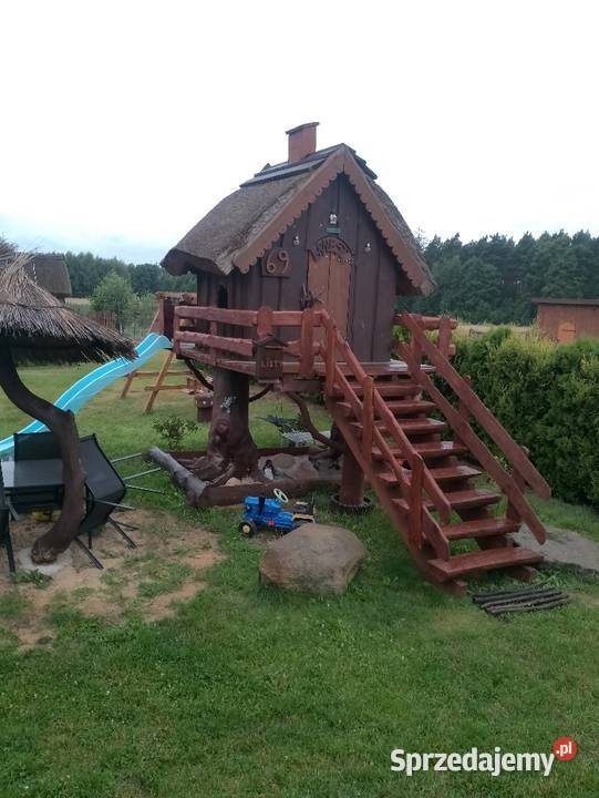Drewniany domek dzieci piaskownica Jedle