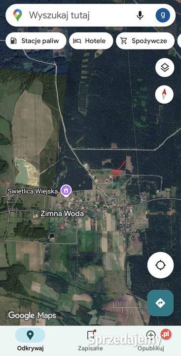 Zimna Woda działka 1364 arów projekt domu gotowy Sprzedaż dolnośląskie