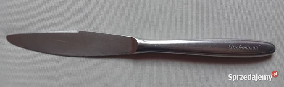 Nóż stołowy ze stali nierdzewnej Hefra z napisem Koźminek