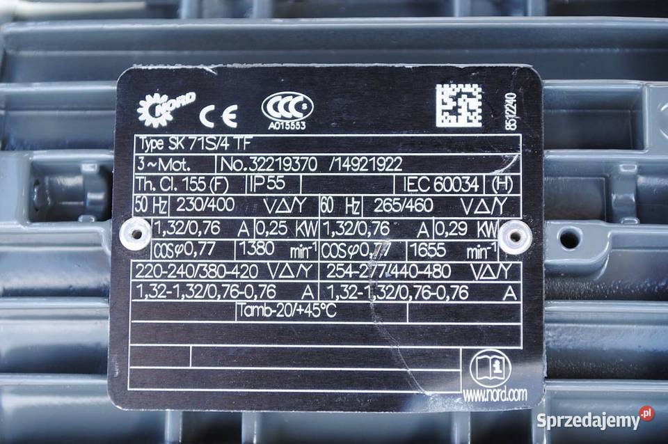 Motoreduktor kątowy kołnierzowy 025kw 92obrmin Pozostałe lubuskie Kargowa
