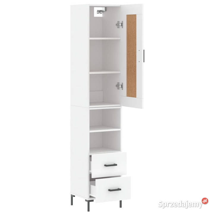 Wysoka szafka biała 345x34x180 materiał Warszawa