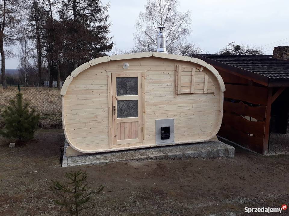 Sauna Owalna Beczka Owal Ogrodowa z piecem