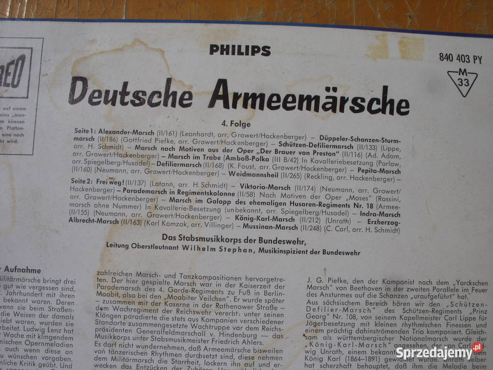 Folk LP Deutsche Armeemarsche 4 1982 płyta winylowa Wołów sprzedam