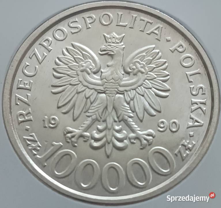 100 000 Solidarność 1990 r Typ B 2 MS 63 GCN Numizmatyka