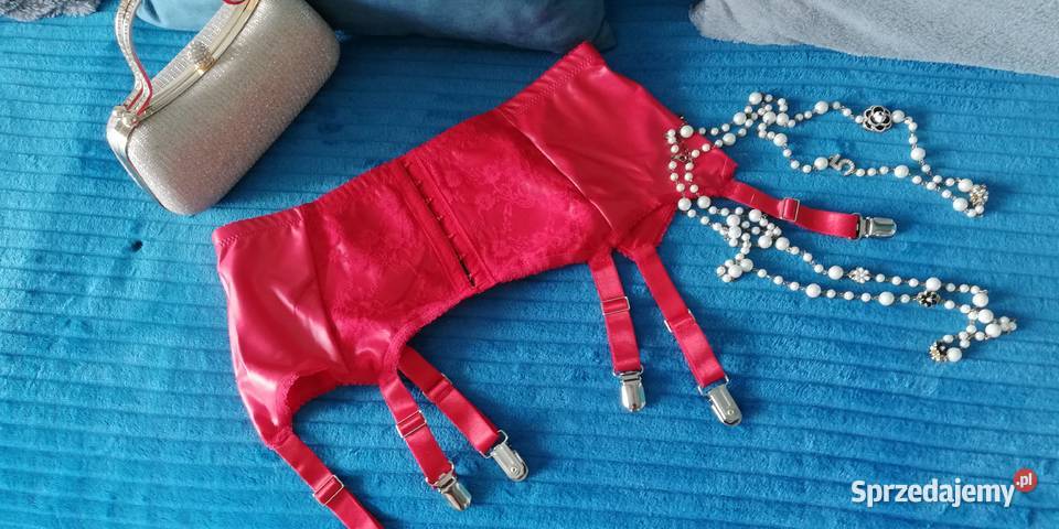 seksowny pas do pończoch czerwony Inna marka Warszawa sprzedam
