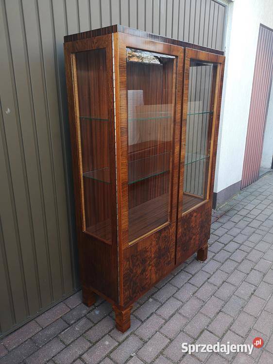 Witryna Biblioteka ARTDECO Orzech Politura Stara Swarzędz