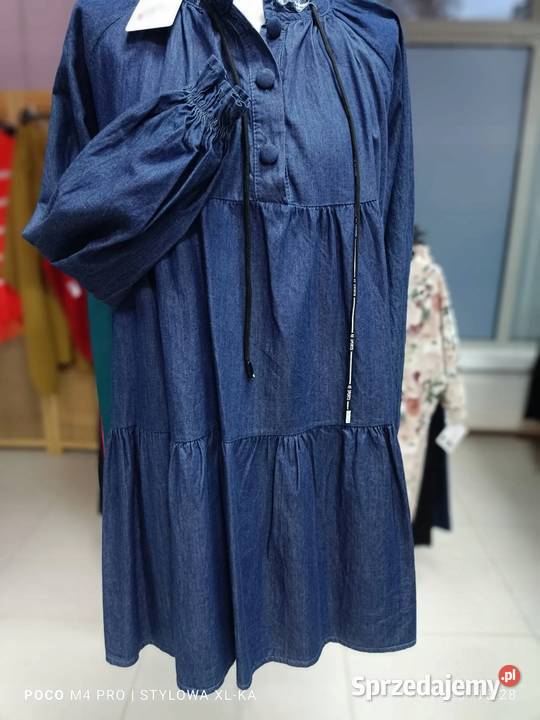 Bluzka tunika sukienka jeansowa modny fason