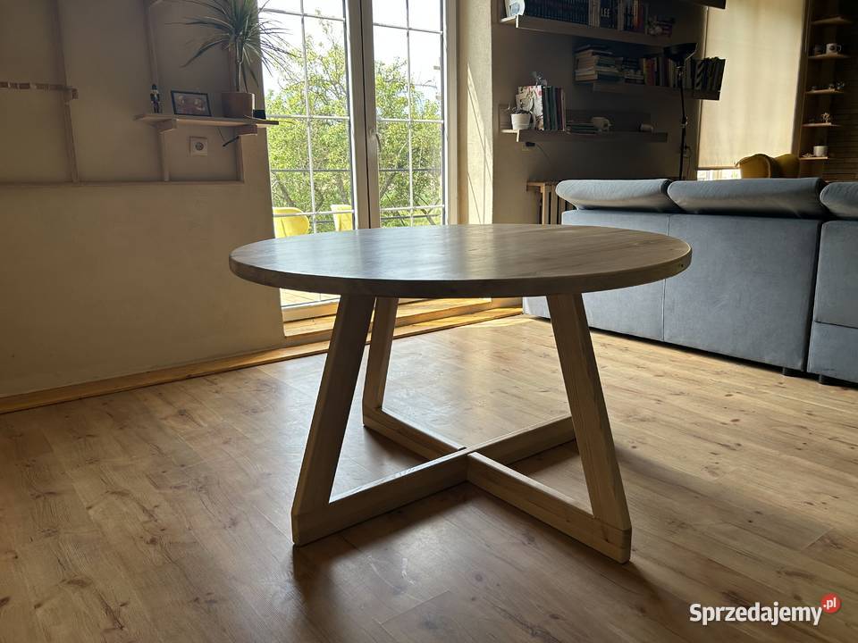 Okrągły stół jesionowy 125cm Warszawa