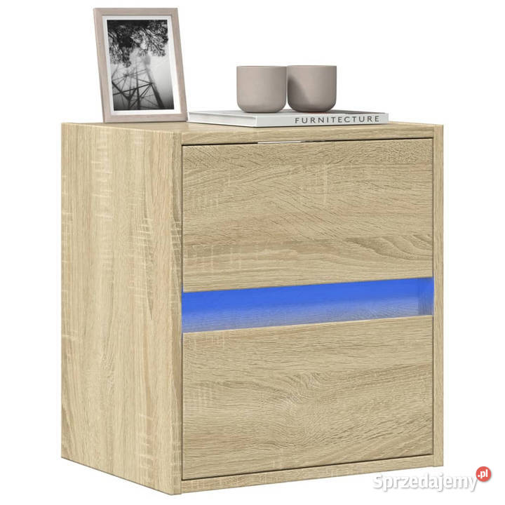 Ścienna szafka TV z LED dąb sonoma 41x31x45 Warszawa