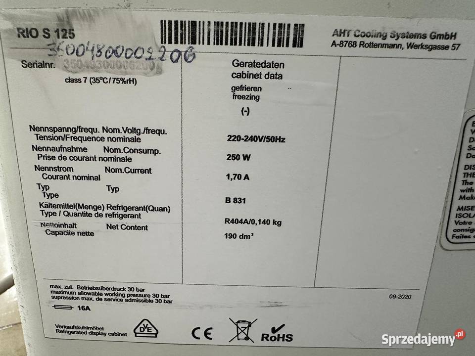 Zamrażarka skrzyniowa na mrożonki lody Aht Rio Warszawa sprzedam