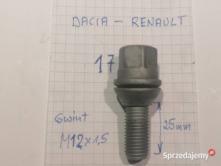 śruba koła alufelga M12x15 RenaultDacia osobowe
