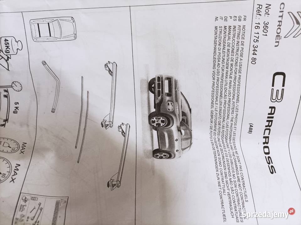 Bagażnik dachowy Citroen C3 AIRCROSS Trzebnica