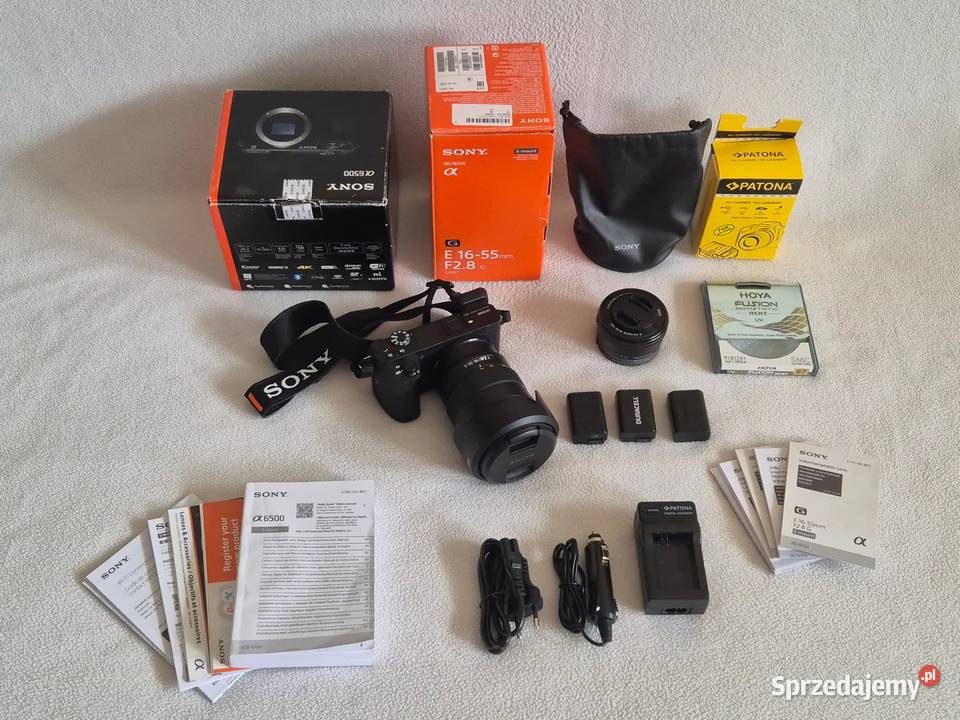 Sony Alpha A6500 dwa obiektywy dodatki Kraków