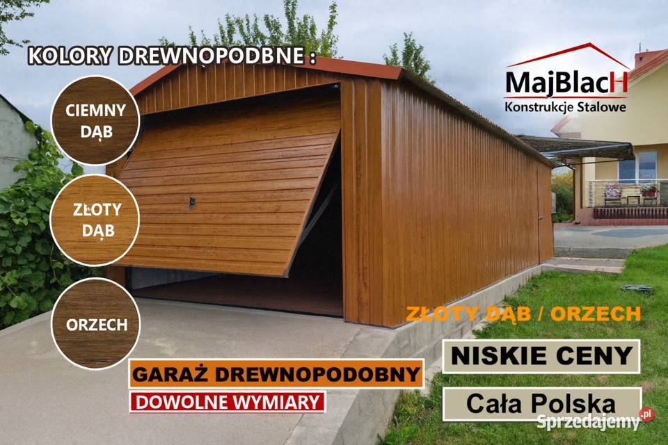 Garaż Blaszany Drewnopodobny ZŁOTY DĄB Garaże Sprzedaż małopolskie Nowy Targ sprzedam