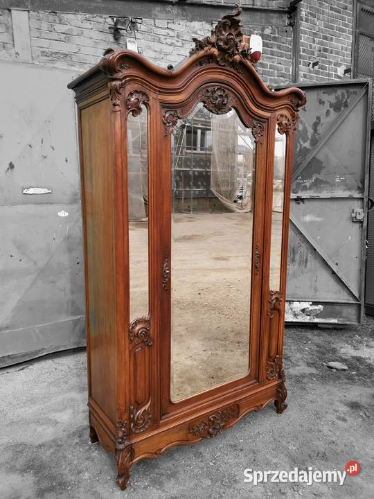Pięknie rzeźbiona francuska szafa pałacowa Wałbrzych