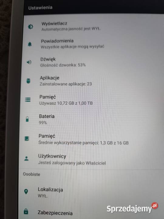 Tablet MEDIATEK 10 Android 1TB 16RAM CPU MT6797 Garwolin