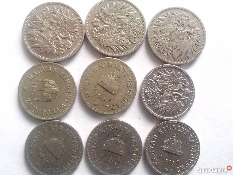 Monety 1 2 10 20 heller Filler Austria Austro Gorlice