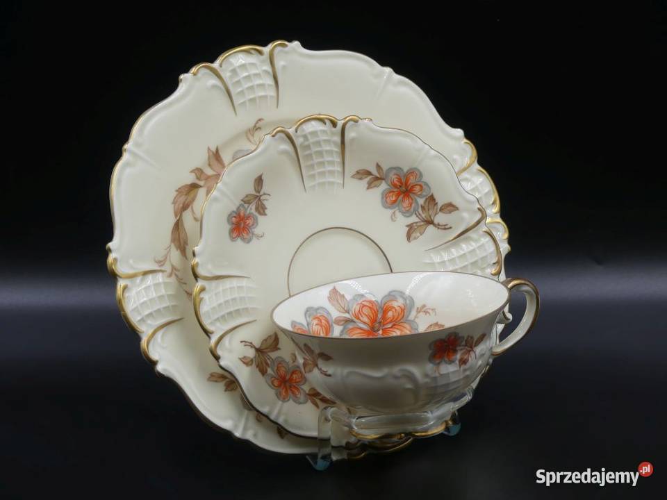 Komplet śniadaniowy Sorau Żary piękne reliefy