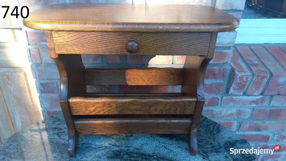 Gazetnik dębowy drewniany Stolik stojak na Antyki, Sztuka, Kolekcje Gawroniec sprzedam